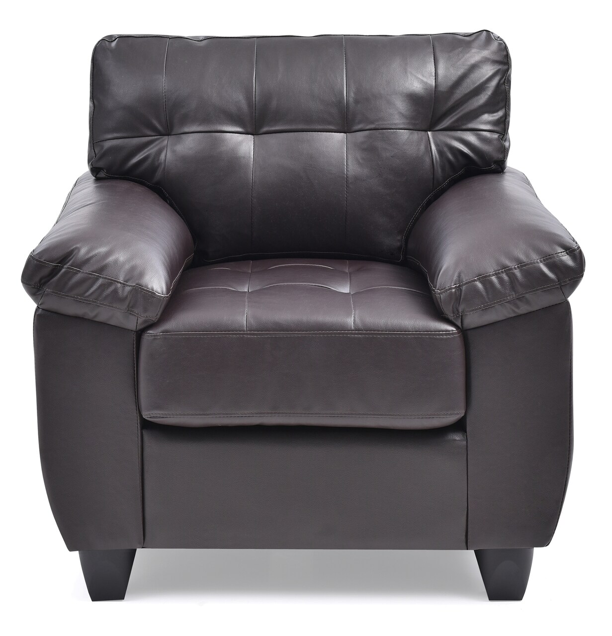 Contemporary Home Living Solid Tufted Upholstered Accent Chair - 36" - Pewter Black